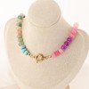 Beaded Gemstone Necklace for Women Boho Natural Stone Charm Necklace