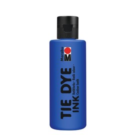 Marabu TIE DYE INK Tie Dye in Dark Blue, 80 ml, Water-based Paint, Vegan, Radiant Fabric Dye for Light Textiles up to 20% Synthetic Fibre Content, 17300004053