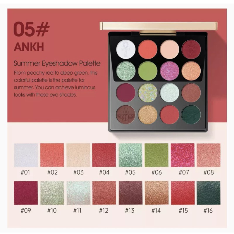 ZEESEA X TBM - New 16 Colors Egypt Eyeshadow Holographic