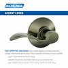 SCHLAGE F40ACC620 Accent F40 Flat Wave Reversible Door Lever Lockset,