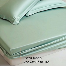 Fitted Sheet Full - Hotel Luxury Bottom Fitted Sheets Only - 100% Organic Cotton Fitted Bed Sheet - Deep Pocket Fitted Sheet Only, 54" x 75" + 15" (Full, Sage Green)