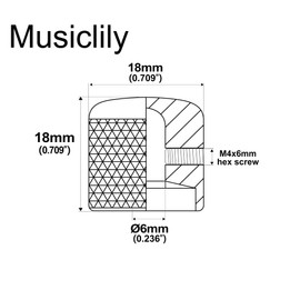 Musiclily Pro 6mm Steel Knurled Telecaster Dome Knobs with Set Screw for Tele Electric Guitar or Precision Bass, Chrome (Set of 2)