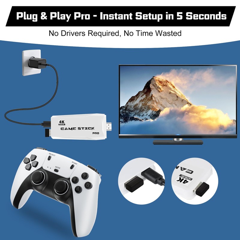 New Retro Game Console, Classic Video Games with 4K HDMI,
