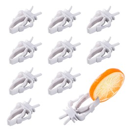 10 Pieces Bird Cage Food Clips Bird Cage Food Holder Parrot Fruit Vegitable Bracket Pet Feeder Clip Accessory for Parakeet Budgie Cockatoo Macaw Cockatiel and Other Animals (White)