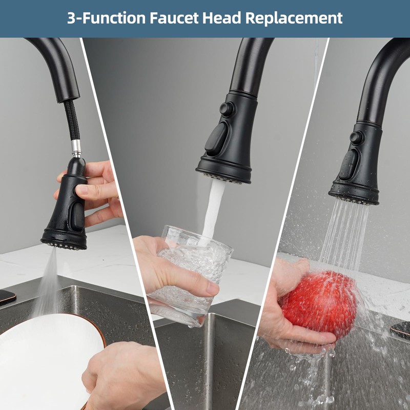 Universal Pull Down Spray Head 3 Modes for Kitchen Faucet,