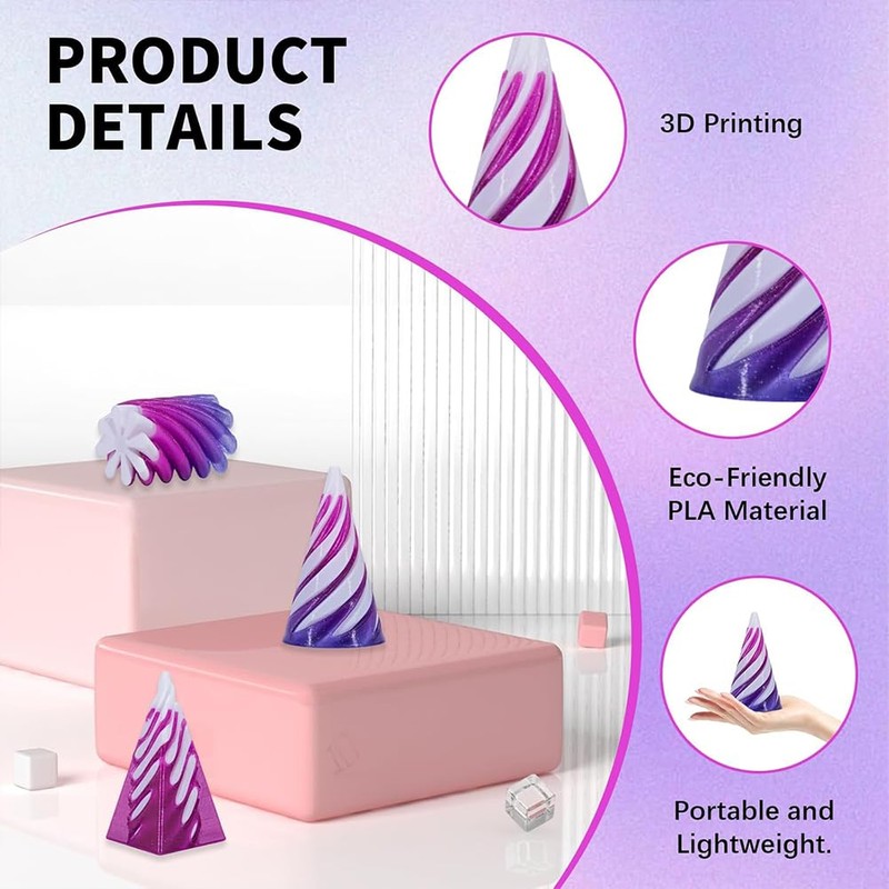 3D Spiral Shape Decorative Figure Geometric Impossible Cone Made of