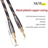 SKW Single Audiophile Speaker Cable, Interchangeable Banana Plug Cable, Gold-Plated