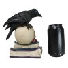 Raven Crow Perching On Skull With LED Eyes And Spell