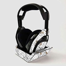 MightySkins Carbon Fiber Skin For ASTRO Gaming A50 Wireless Headphones + Base Station - Conceal Snow | Protective, Durable Textured Carbon Fiber Finish | Easy To Apply | Made in the USA
