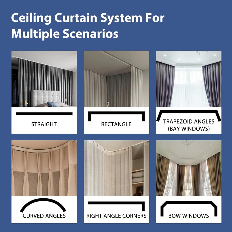 cbsroro Room Divider Curtains Ceiling Curtain Track Sets Blackout Curtains