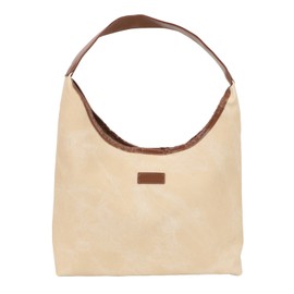Shoulder Bag for Women Soft PU Leather Minimalistic Top Handle Satchel Bag Handbag for Everyday Use Beige