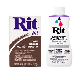 All Purpose Concentrated Rit Dye Powder Multi-Packs for Clothing, Décor, and Crafts – Dark Brown with ColorStay Fixative