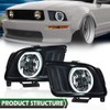 LQI LED Headlight Assembly Compatible with 2005-2009 Ford Mustang Driver