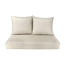 BOSSIMA Patio Furniture Cushions Comfort Deep Seat Glider Loveseat Cushion Indoor Outdoor Seating Cushions Olefin Taupe