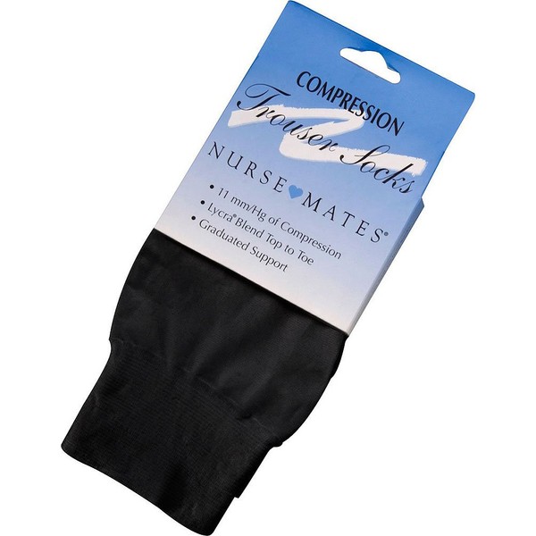 Nurse Mates Women's Black Compression 11mm/Hg Trouser Socks