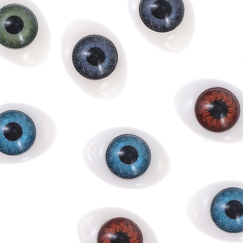 8pcs 4 Colors 23*16mm Oval Flat Hollow Highlight Resin Colorful