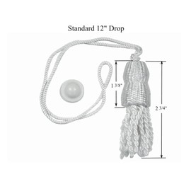 Roller Window Shade 3" Double Cap Shade Tassels & Higbee Screw Buttons - White (4-Pack)