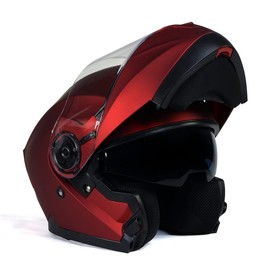 Milwaukee Helmets MPH9817DOT Breeze Red Advanced Motorcycle Modular Helmet Biker w/Drop Down Visor - X-Small
