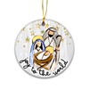 Joy to The World Ceramic Ornament, Double Sided Printed Design,