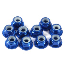 Hex Self Lock Nuts 10 PCS M3 Lock Nut, M3 Nylon Nut M3 Nut CNC Aluminum Flanged Nylon Lock Nut Self Locking Metal Nuts Royal Blue