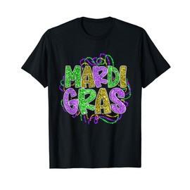 Mardi Gras Shirts for Woman Leopard Pattern Funny T-Shirt