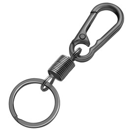 4Pack Small Carabiner Keychain, Spring Keyring Holder Organizer Clips, Metal Snap Hook Clip for Car Key Chain, Keyrings Holder, Purse Hook, Paracord Keychain Lanyard, Men and Women Key Fob (Black)