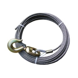 BA Products 4-38SC75S Winch Cable, 3/8" x 75' EIPS IWRC Steel Core with 3 Ton Swivel Hook for Rollback, Wrecker, Tow Truck, Crane & More!