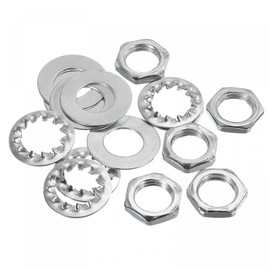 sourcing map Pack of 150 Lamp Tubes Lock Nuts M10 Screw Thread with Washers Hex Fixings for Chandelier Ceiling Lights DIY Hardware Repair Assembly