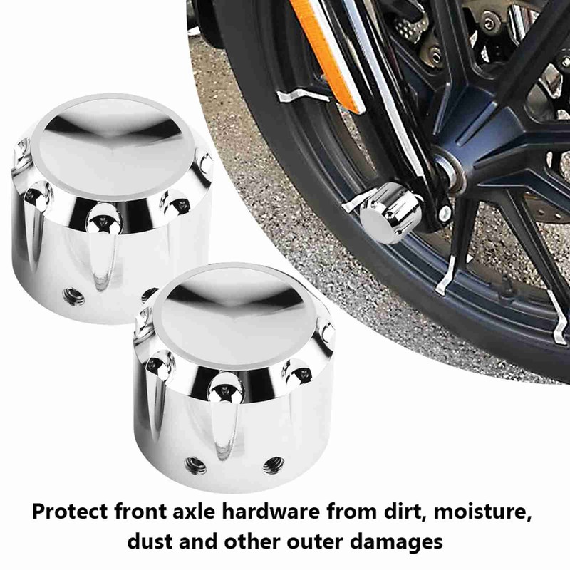 2pcs CNC Aluminum Motorcycle Front Axle Skull Nut Bolt Cover