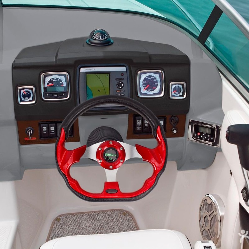 RASTP 12.6 Inch Boat Steering Wheel with 3/4“ Axle Marine
