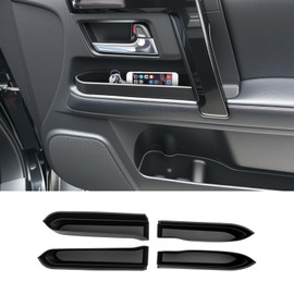 Qyebbk 4PCS Door Handle Storage Box for 2010-2023 Toyota 4Runner Organizer, Soft Front & Rear Side Door Inserts Pocket Tray for 4 Runner Interior Accessories Black(Not fit limited)