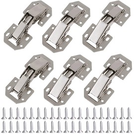 YFFSFDC Stainless Steel Sliding Hinge Cabinet Hinge Repair Fixing Hardware Door Window Furniture Hinge Easy Installation 6 Pack (48 Screws Included)