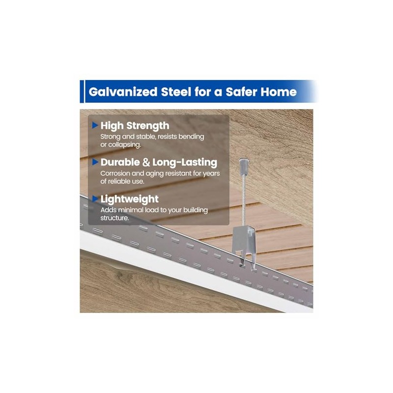 Muzata 64 Sq Ft Drop Ceiling Grid System White Complete