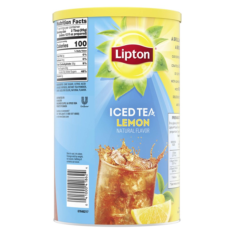 Lipton Iced Tea Mix, Lemon, Net Weight - 4lb 2.1
