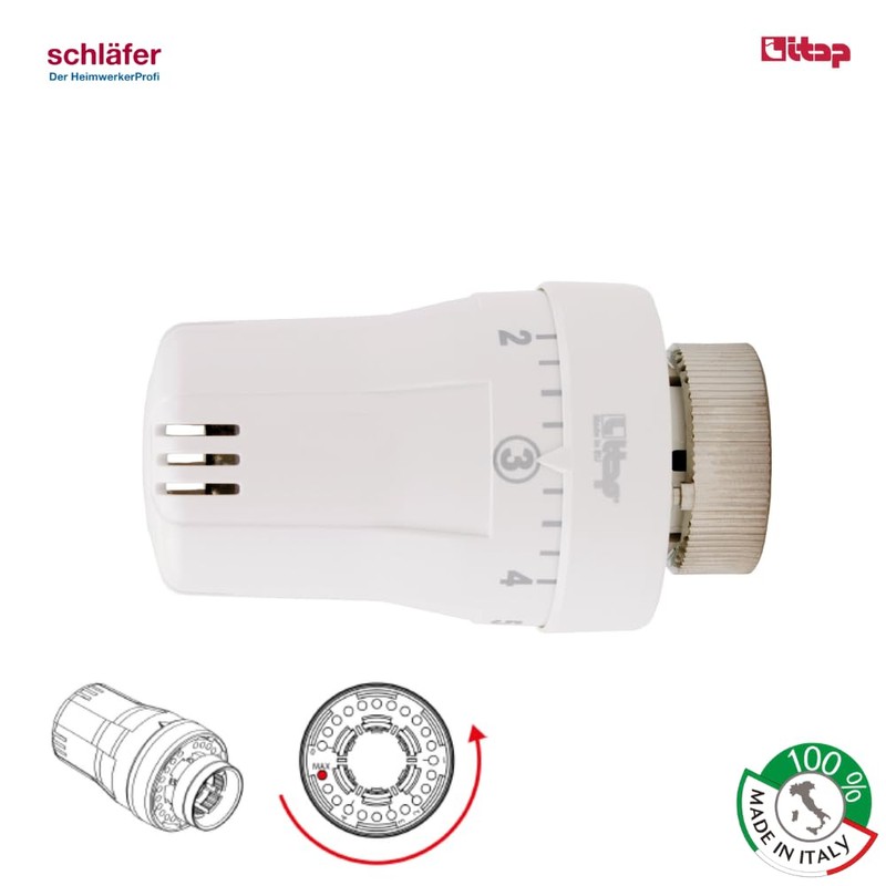 Schläfer 37021001 Thermostatic Complete Set, Thermostat Head with Built-in Liquid