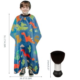 Gebrazy Hairdressing Cape for Children, Professional Children's Hair Cutting Cape, Hairdressing Cape, Adjustable Hairdressing Cape and Neck Dust Brush for Children, Adults, Hairdressing Salon