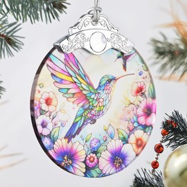 Hummingbird Stained Glass Ornament, Christmas Ornaments, Christmas Tree Decorations, Hummingbird Christmas Decor, Hummingbird Ornaments for Christmas Tree, Holiday Presents, Gift Exchange Ideas
