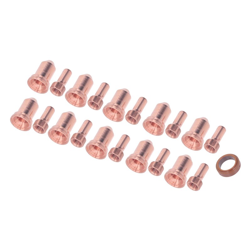 21Pcs Electrode Nozzle Set Brass 1.3mm Dia Nozzles Plasma Cutting