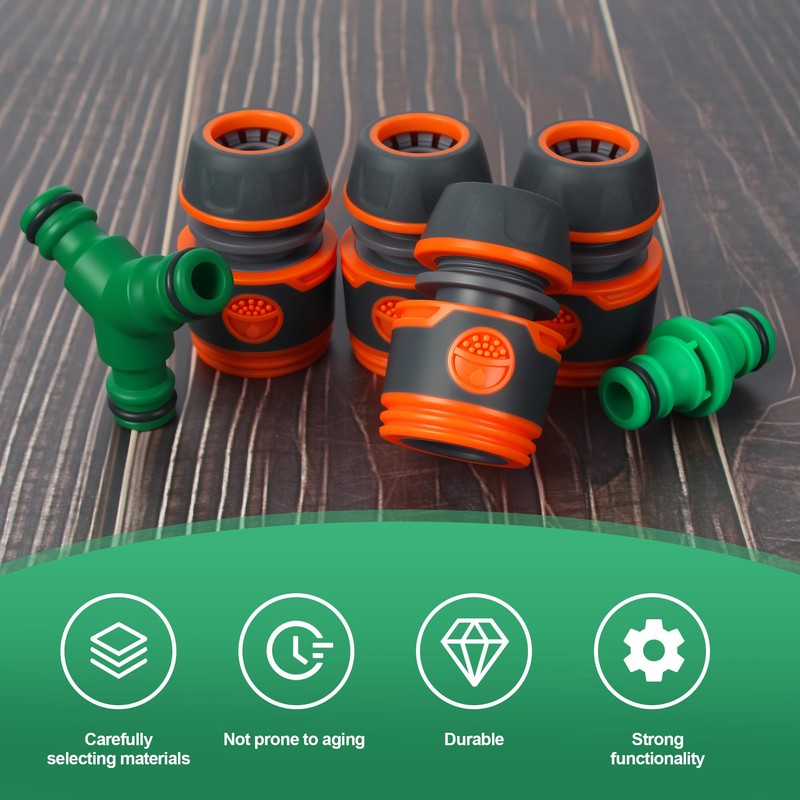 Hose Connector, Hose Coupling 1/2 Inch with 2 Y-Splitter and