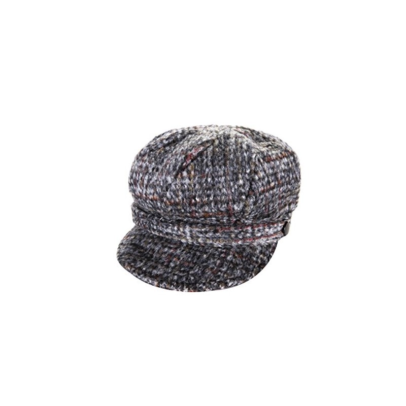 Heritage Traditions Tweed Wool Peaked Newsboy Cap Hat (Grey)