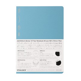Nitoms S4145 STALOGY Notebook, 1/2 Ear, A5, Plain, Blue