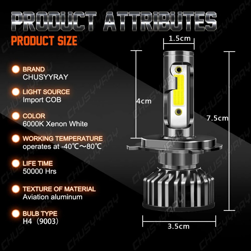 CHUSYYRAY For Toyota Hilux 2004-2019 White LED Headlights Hi/Lo Beam