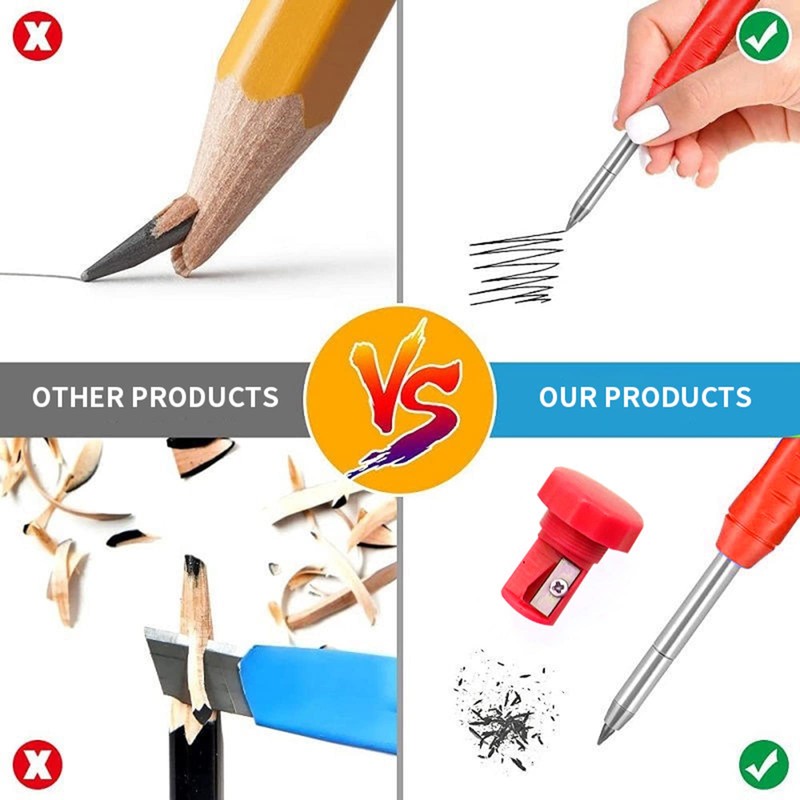 Deep Hole Marker Pencil Construction Site Carpenter's Pencils Construction Pica