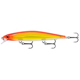 Rapala Shadow Rap Lure with Three No. 6 Hooks, 0.6-1.2 m Swimming Depth, 11 cm Size, Hot Head