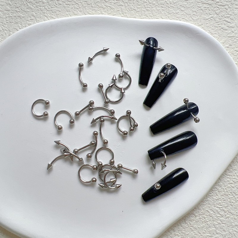 NAIL ANGEL Punk Style Nail Art Decorative Metal Spike Piercing