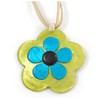 Avalaya Romantic Shell Flower Pendant with Cream Faux Suede Cords