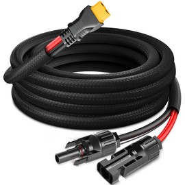 Naponal 10AWG-5ft Advanced Solar to XT60 Charging Cable,Redesign Solar Panel Connector to XT60i Adapter Extension Wire for EF ECOFLOW River Delta Portable Power Station RV Solar Panel Solar Generator
