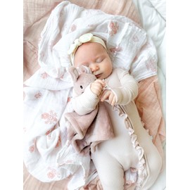 Loveys for Babies - Ultra-Soft Baby Lovey & Security Blankets for Babies, 12x12, Bunny & Bear, Soothing Comforter, Machine Washable, Perfect, Stroller & Bedtime Companion (Pink Bunny)