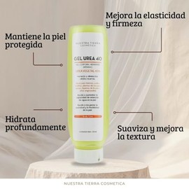 Nuestra Tierra Cosmética Gel Urea 40%, Hidratante Intensivo, para Talones, Codos, Rodillas y Uñas, 150ml