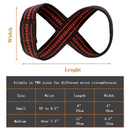 MOPHOEXII Figure 8 Straps for Deadlift-Weight Lifting Straps，Shrugs, and Weightlifting，Strongman, & Cross Training Strong Weightlifting Wrist Straps for Men, Women(Small, Reddish Black)